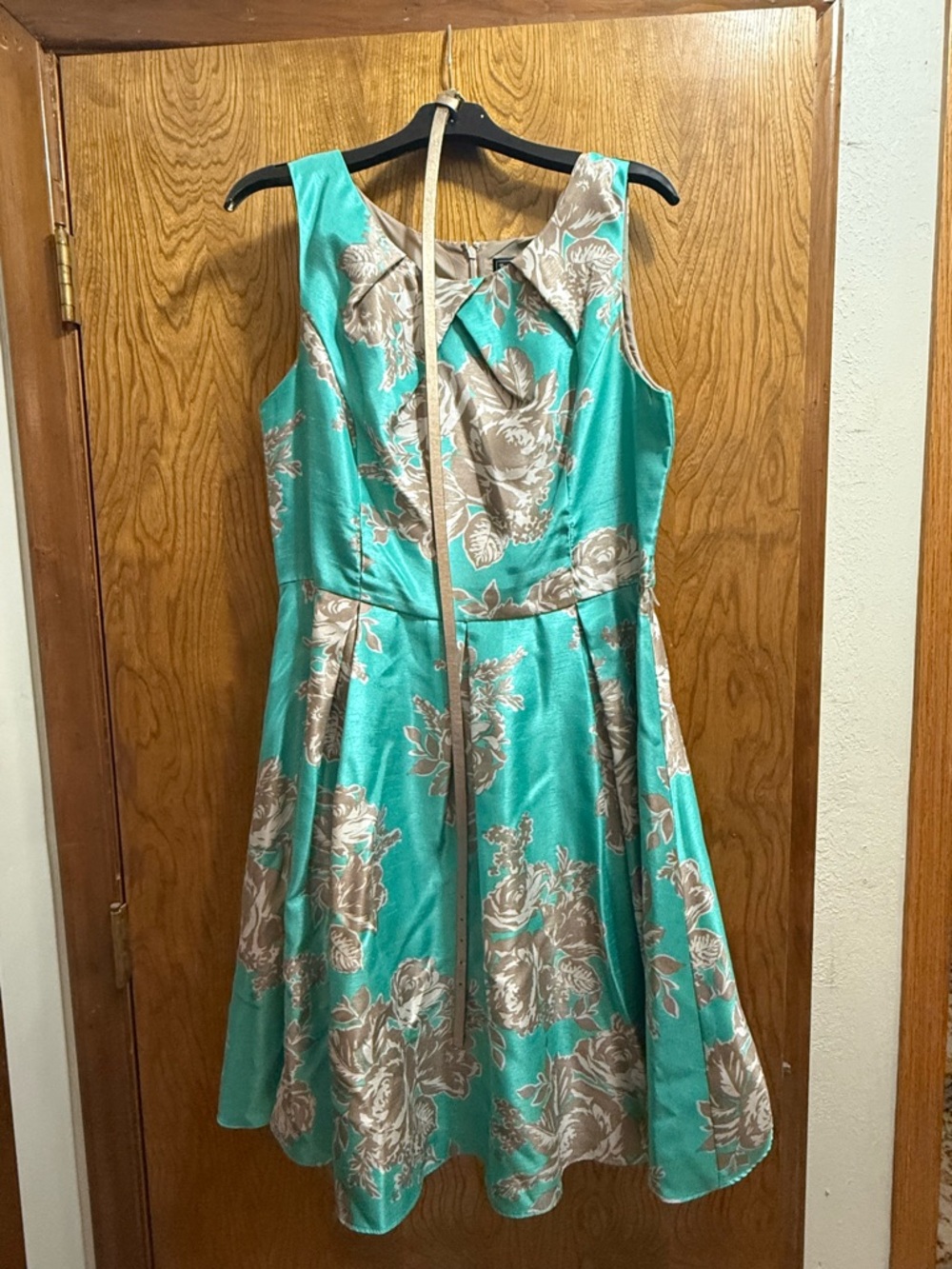 Jessica Howard Teal and Taupe Floral Dress
